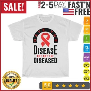 Hate The Disease But Not The Diseased World AIDS Day Vintage T Shirt Men Women - Picture 1 of 9