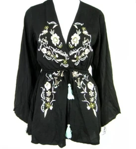 SELFIE LESLIE JUMPSUIT STRAMPLER SHORTS GR. S SMALL SCHWARZ LANGARM BESTICKT - Bild 1 von 11