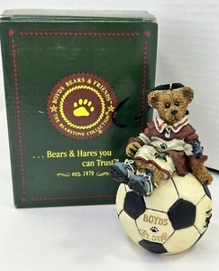 Boyds Bears "Rocky Score, Score, Score" Hanging Soccer Ball w/Soccer Bear  - Picture 1 of 4