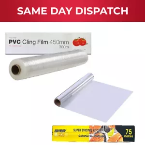 Rollo de papel de aluminio para catering y envoltura de alimentos adhesivos para envolver alimentos calientes cocina usada - Imagen 1 de 26