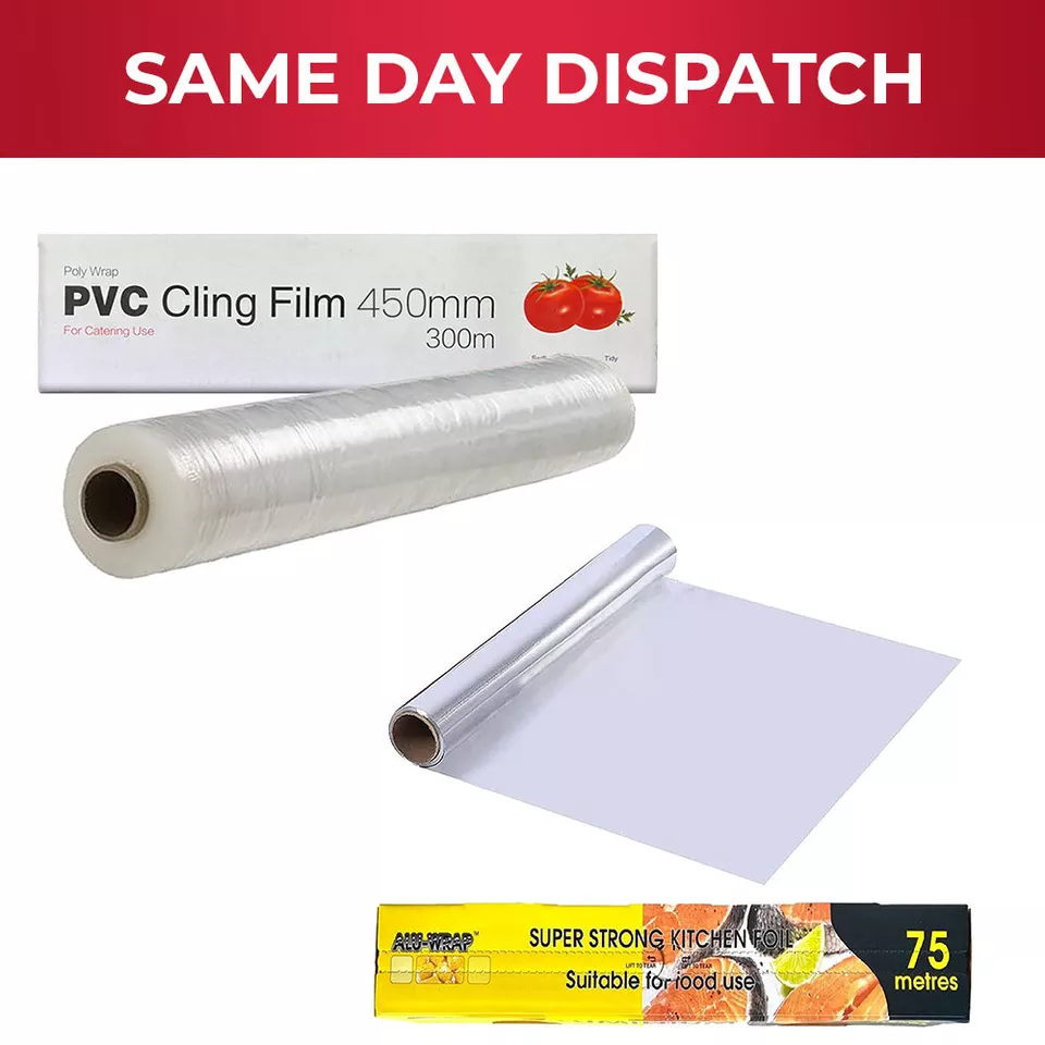 Catering Aluminiumfolie & Klebefolie Lebensmittelverpackung Rolle für heiße & frische Lebensmittel Kochen - Bild 1 von 1