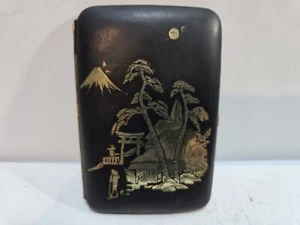 Vintage Japonais Komai Damascène, Doré Cigarette Etui Signé 7393/2 - Picture 1 of 9