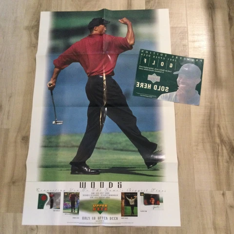 Tiger Woods Upper Deck 2001 Promo Poster & Window Sticker Cover