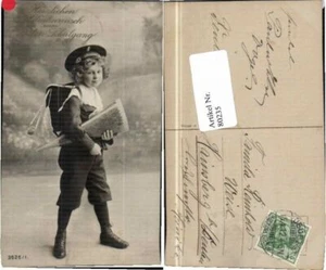 80235,Mädchen Marine Uniform Schultüte Matrosen Ranzen Hut - Picture 1 of 1