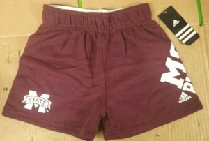 Adidas Mississippi State Bulldogs burgundy kids unisex shorts size L 14 New - Picture 1 of 6
