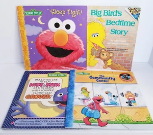 Sesame Street Softcover Kids Books Grover Elmo & Big Bird Set of 4 - Imagen 1 de 13