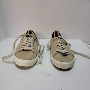 Scarpe uomo Ralph Lauren polo in tela taglia 6 marrone/beige - Foto 1 di 6