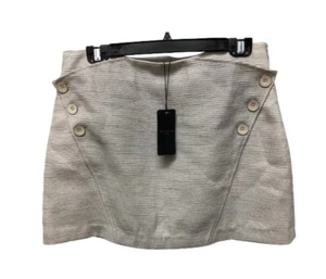 Ted Baker Womens Jimmy Metallic Tweed Mini Skirt With Button Detail sz 3 NWT - Picture 1 of 9