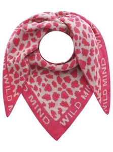 CORAZÓN DE GEMELO ♥♥ Bufanda triangular WILD MIND 5% beige cachemira rosa y Leo NUEVO - Imagen 1 de 1
