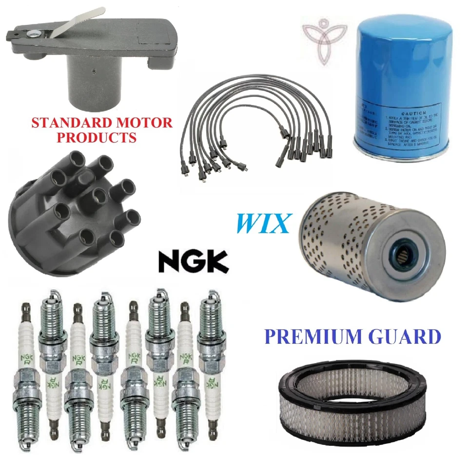 Tune Up Kit Filters Cap Wire Spark Plugs For DODGE W100 PICKUP V8 5.2L 1972-1973 - Image 1 of 1