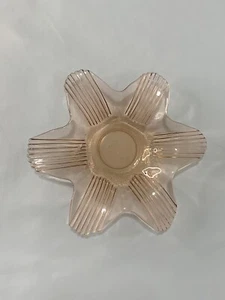 Pink Depression Glass Flower Petal Saucer/Candy Dish - Picture 1 of 5