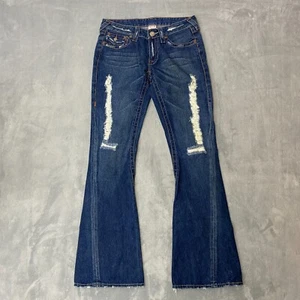 TRUE RELIGION Jeans Women 29x32 Blue Joey Style 04-503 Distressed Bell Bottoms - Picture 1 of 10