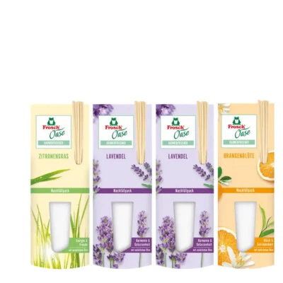 4tlg. Mix Frosch Oase Raumerfrischer Nachfüllpack Zitrone | Lavendel | Orange - Bild 1 von 2