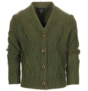 Toddlers & Kids & Boys Knitted V-Neck Button Up Cardigan Sweater Cotton #SW-895 - Picture 1 of 31