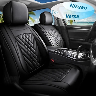 Juego Completo Para Nissan Versa 2009-2024 Coche 5 Fundas Asiento Cojín Microfibra Cuero Foto 1 de 4