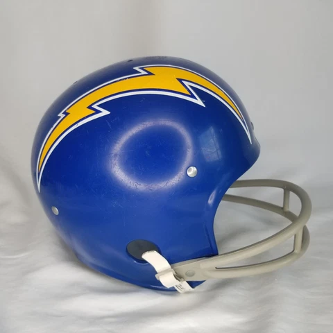 San Diego Chargers NFL Rawlings Full Size Youth Football Helmet Two Bar 70s Cover