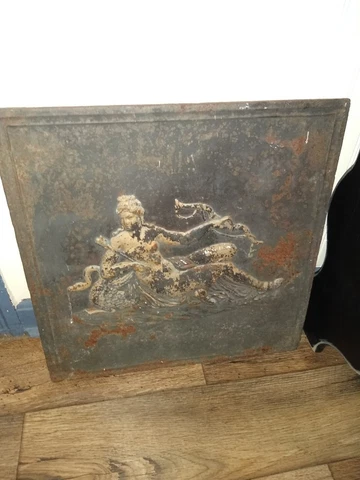 Antique Cast Iron Fireplace Cover/Plate  19." tall/20 Wide Cover