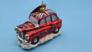 Christopher Radko “Christmas Hackney Cab” Beatles-themed Ornament *NEW* - Picture 1 of 7
