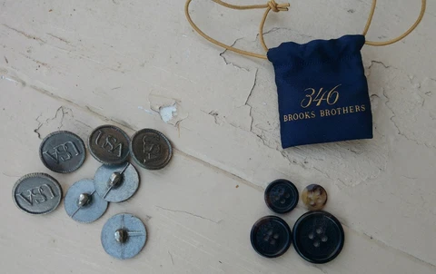 Vintage Lot Small Metal Buttons Steels marked USA Brook Brothers 1818 Buttons Cover