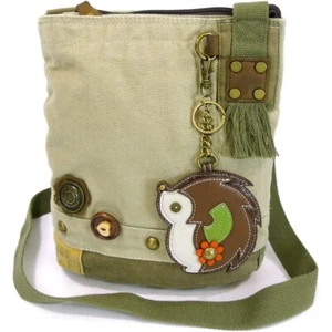 Chala Cotton Canvas Patch Crossbody Bag - Hedgehog, Sand NWT - Picture 1 of 9