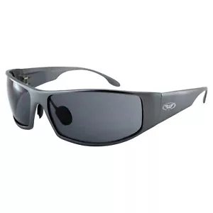 Global Vision BAD-ASS 1 Sport Motorcycle Sunglasses Gunmetal Smoke - Picture 1 of 9