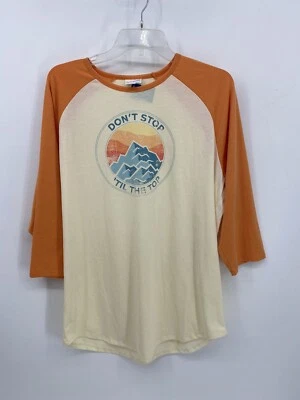 Lularoe Preowned Women’s Orange/Ivory 3/4 Sleeve Print T-shirt Size XL EUC - Image 1 of 4