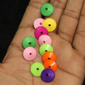 100 Pcs 6X14mm Assorted Donut Acrylic Beads - Picture 1 of 7