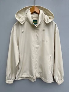 Vintage KENZO GOLF Cream Full Zip Windbreaker Hooded Jacket Sports Coat Size XL - Picture 1 of 19