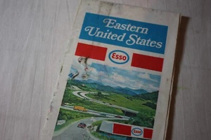 Mapa de ruta de viaje de estación de servicio de gas de petróleo Esso Eastern de Estados Unidos 1972 vintage - Imagen 1 de 9