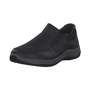 MENS RIEKER 03651-00 BLACK LEATHER WIDE FITTING CASUAL SHOES - Picture 1 of 6