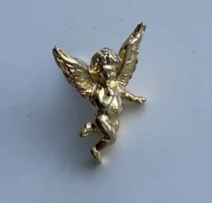 Prendedor de solapa de colección tono dorado angelical Dios guardián alas de ángel amor bebé querubín - Imagen 1 de 12
