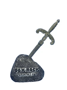 Vintage 96K-Rock Radiosender WRXK-Fort Myers FL Excalibur Rock/Sword 90er Swag - Bild 1 von 15