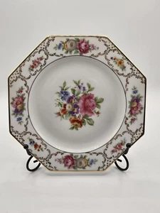 Rosenthal The Dresden Octagonal 9" Luncheon Plate w/Flowers & Gold Gilt Rim - Picture 1 of 6