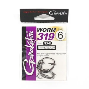 Gamakatsu 66664 Worm 319 Worm Hook NS-B Size 6 ,8 Per pack (5582) - Picture 1 of 6