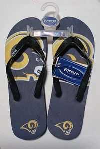 L.A./St. Louis Rams NFL Football Flip Flops Sandals - Unisex Size Medium NWT - Picture 1 of 12