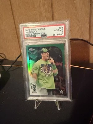 2020 Topps Chrome John Cena Green Refractor 99/99 POP 1! COLOR MATCH! EBAY 1/1!! - Image 1 of 4