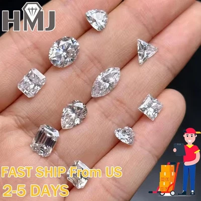 US 3-14mm D Color VVS1 GRA Certified Round Cut Lab-grown Moissanite Loose Stone - Image 1 of 4