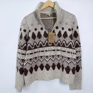 Maglione donna Toad&Co Wilde quarto zip grande arrosto scuro lana non mulese nylon - Foto 1 di 6