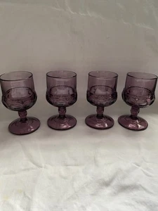 Indian Crown Amethyst Wine Juice Glasses - Picture 1 of 7