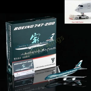 1:400 YY Wings Cathay Pacific B747-200 B-HIB Aircraft Model Free Tractor +Stand - Picture 1 of 19