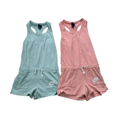 NIKE молодежи девочек размер средний лот из двух розовый и новом зеленый шорты Детские комбинезоны Sport - Изображение 1 из 4