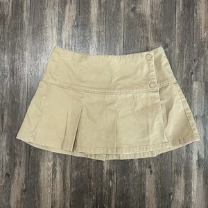 Vintage Guess Jeans Minirock Stretch Grunge Damen 27 hellbraun Plissee vorne Y2K - Bild 1 von 7
