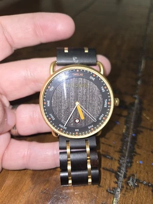 Reloj Bobobird Madera Hombre 42mm Tono Dorado Marrón Fecha Nueva Batería GRANDE 8.75" Foto 1 de 4