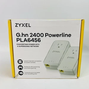 Zyxel G.hn 2400 Powerline PLA6456 Plug & Play Ethernet Internet Adapter 2 Pack - Bild 1 von 21