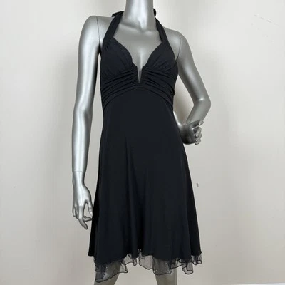Speechless  Black Halter Dress Plunge V, Built In Bra, Sparkle, Party Cocktail S - Image 1 of 4