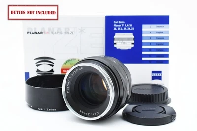 [MINT in Box w/Hood] Carl Zeiss Planar T* 50mm f/1.4 ZE Lens for Canon EF JAPAN - Image 1 of 4