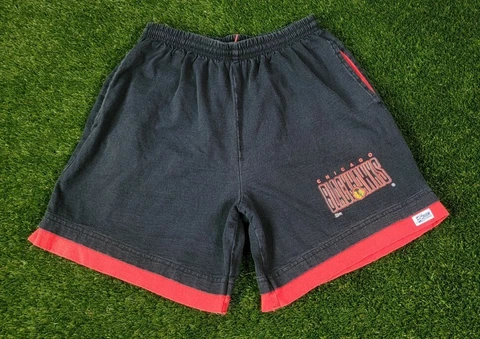 Vintage 1989 Chicago Blackhawks NHL Salem Sportswear Sz L Shorts Extremely Rare Cover
