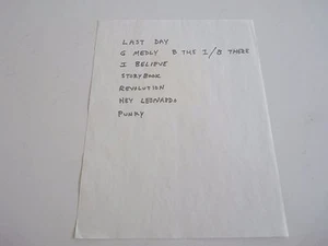 Blessed Union Of Souls Original Set List Stage Used Concert Rock Music - Picture 1 of 1