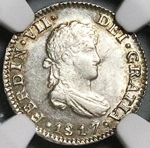 1817 NGC MS 63 Mexico 1/2 Real Ferdinand VII Colonial Spain Coin (24090702C) - Picture 1 of 6