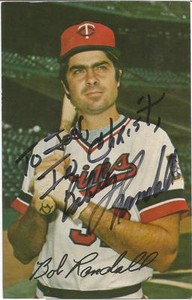 Minnesota Twins BOBBY RANDALL autographed 1980 Team Issue Postcard